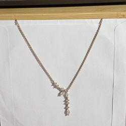 Plated Rose Gold Asymmetrical  Necklace
