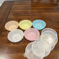 Vintage Mini Tupperware Bowls Set-5 w/lids