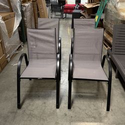 Only $75 for set of 4!! New Stackable Patio Chairs Set of 4 for Lawn, Poolside, Garden, Backyard