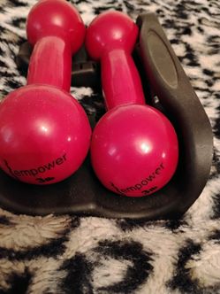 Empower Pink Dumbbells with Stand 3lbs each hand weights