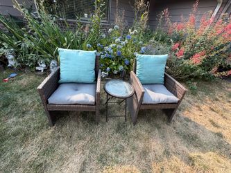 3-Piece Brown Wicker Patio Set.  Read description 1st