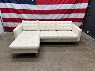 Free Delivery - White Leather 2 Piece MORABO Sectional