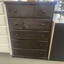 Cherry 5- Drawer Solid Wood Chest