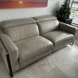Italian Leather Reclining Sofa