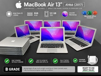 Intel Core i5 1.8GHz • 8GB RAM • 121GB SSD • macOS Monterey • Microsoft Office Installed