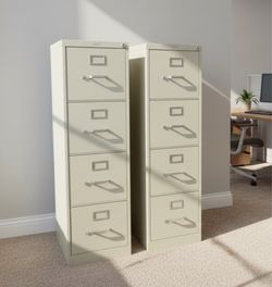 Delivery Available! $150 each! Two Metal HON 4 Drawer Vertical File Filing Cabinets with Lock and Key. Great condition! Retails $632.45 22x15x49in