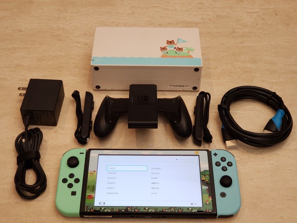Nintendo Switch Animal Crossing New Horizon Edition With All Accessories $199