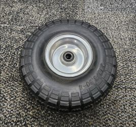 (QTY 2) 4.10/3.50-4  Replacement Tire Wheel, Flat Free for Garden Wagon Hand