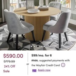 Contemporary Farmhouse Dining Table - New 