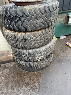 4.  Bf Goodrich 35x12.5 16.5 tires on rims