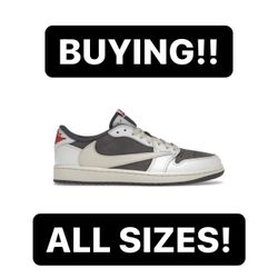Travis Scott Jordan 1 Low Reverse Bred PS TD Men