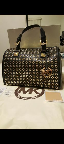 Michael  Kors Black Studded Grayson Bag