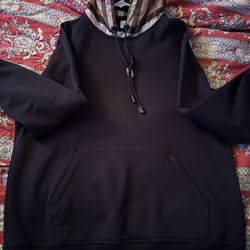 Burberry Check Hood Cotton Hoodie