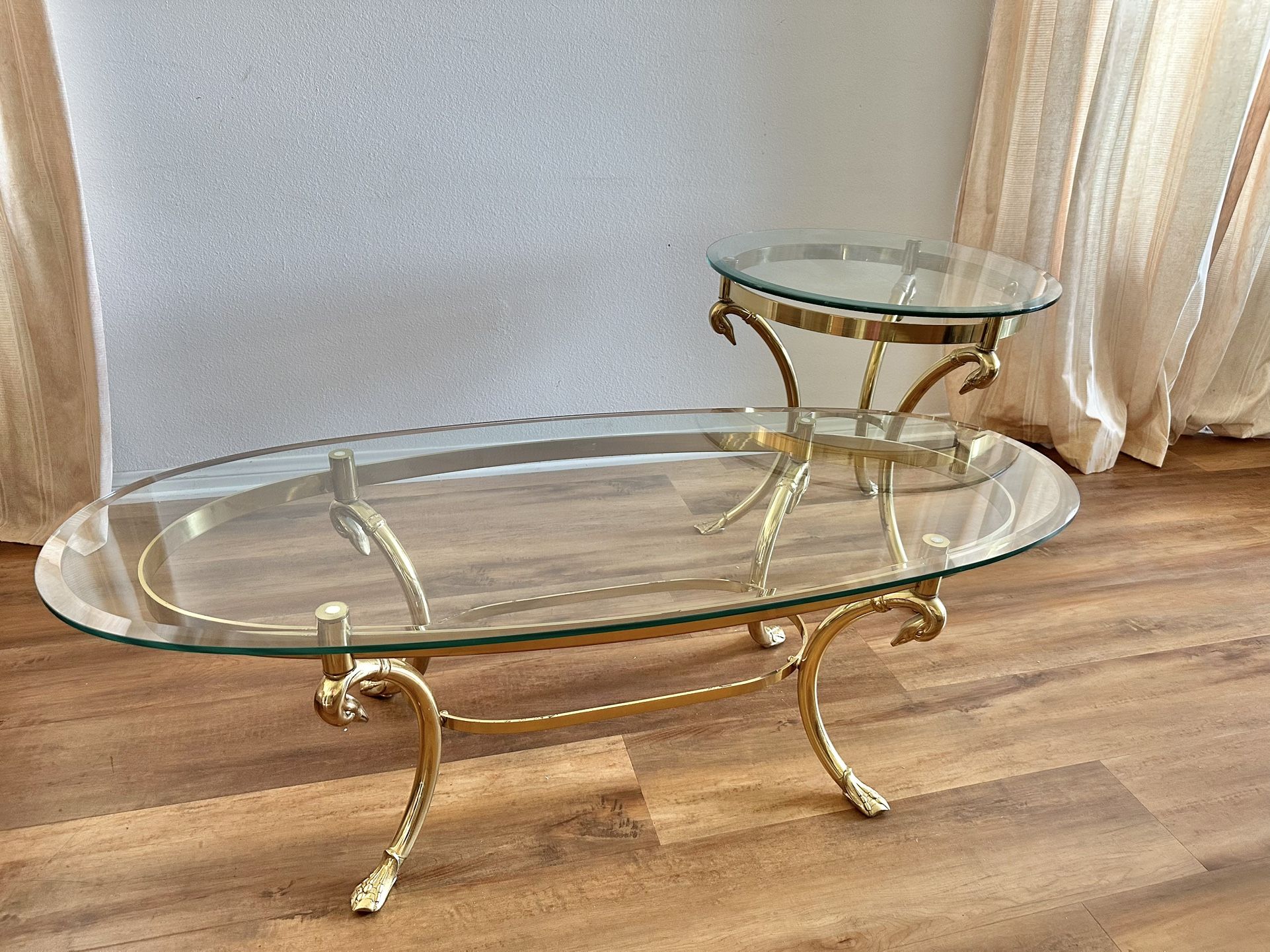 Vintage Tables Glass Brass Labarge