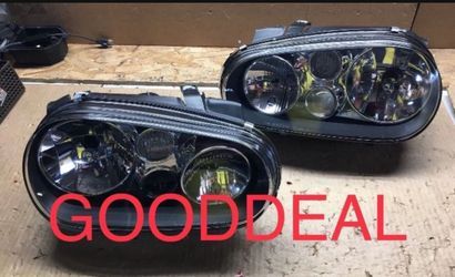 #OH86 FIT 99-2006 Volkswagen Golf 99-02 Vw Cabrio Black OE Style Halogen Headlight Lamp Lights Pair Set
