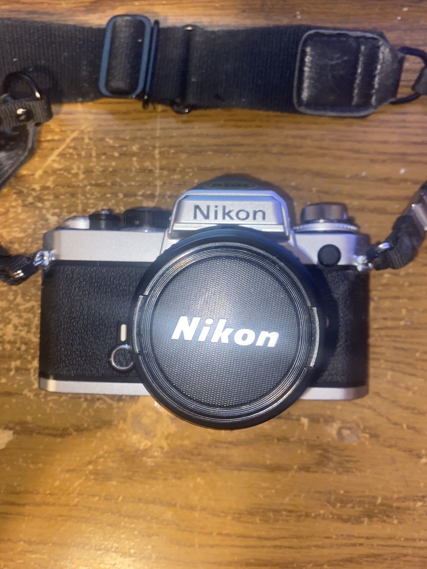 Nikon FE 35mm Film Camera Sliver & Black, Lenses, Flash, And Case. Made In Japan