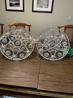 PAIR Of Anchor Hocking Serving Platters