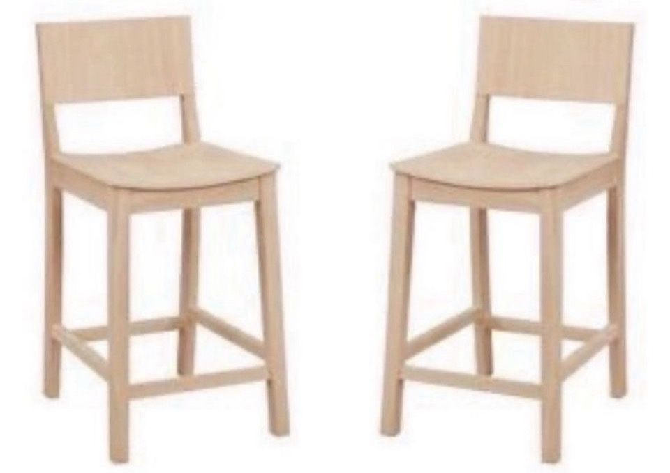Open Box LINON HOME DECOR - DEVIN COUNTER STOOL UNFINISHED (SET OF 2) - CS279UNF02KD