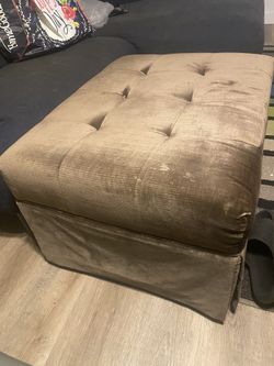 BenJara Cocktail Ottoman In Light Brown Waffle Suede Fabric Brown