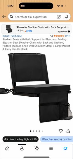 Stadium Seats with Back Support for Bleachers, Folding Bleacher Seat Bleacher
