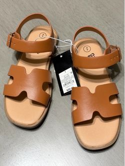 Art Class Tan Open-Toe Ankle-Strap Sandals Size 1 NWT