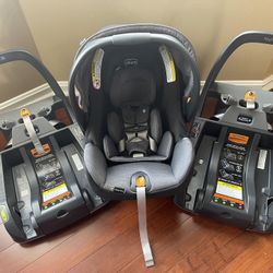 Chicco KeyFit 35 ClearTex infant car seat with 2 bases