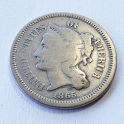 1865 3 Cent Piece "Good"