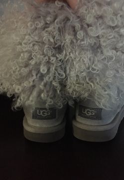 Ugg boots grey leather with light grey fur