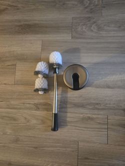 Toilet Brush Set with Holder and Extra Heads