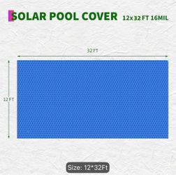 Solar Pool Cover 12x32 FT 16MIL with Reel