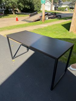 Modern Black Desk / Console Table – Metal Frame