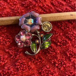 Pink Flowers Pin 