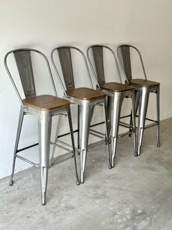 Wood and Metal Barstool Chairs