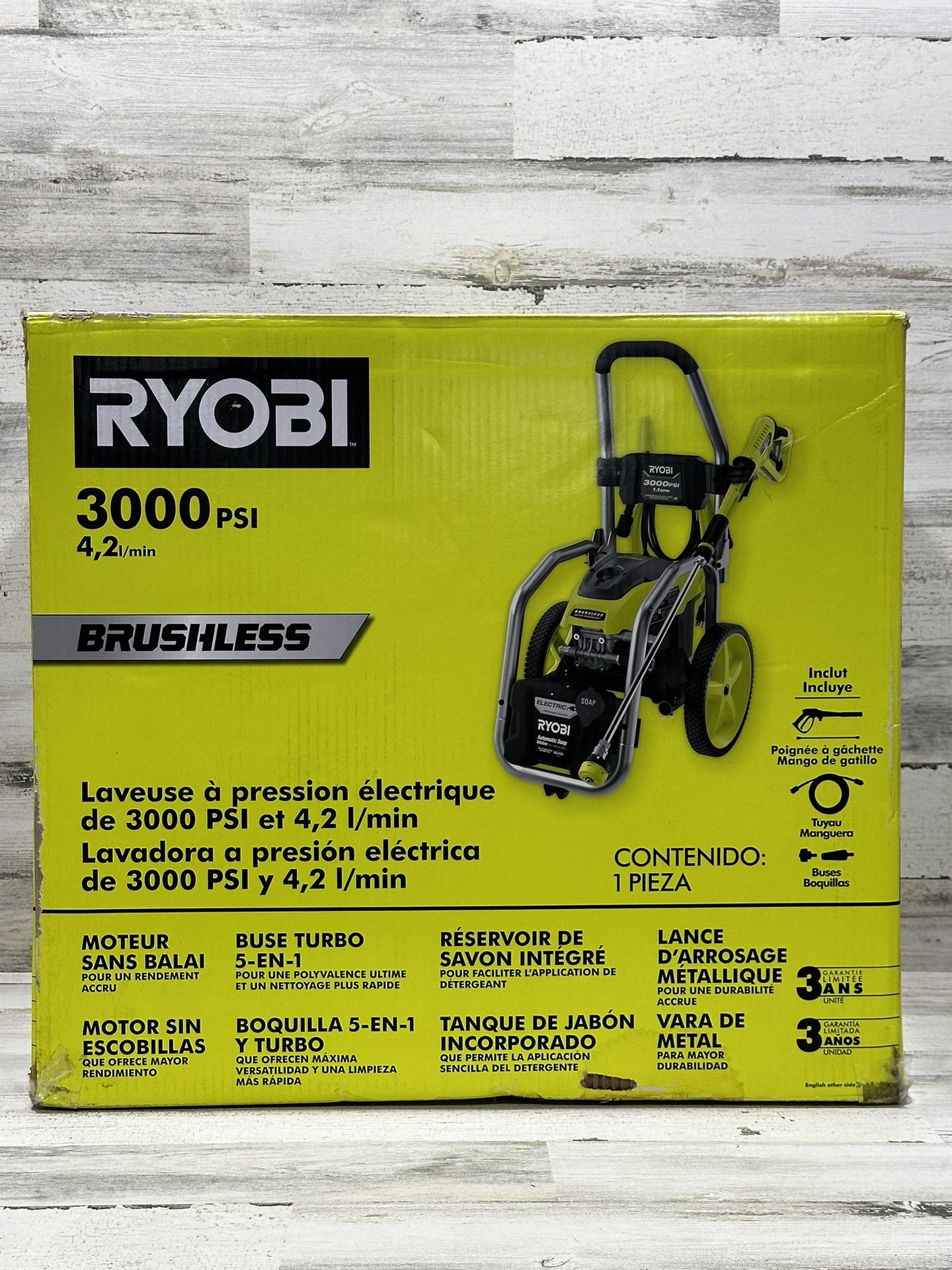 BRAND NEW RYOBI/3000psi/ 1.1gpm - Brushless ELECTRIC Pressure Washer - #RY143011