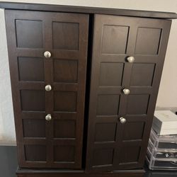 Classic Wood Jewelry Box - 13”x6.5”x16 3/4” In Excellent Condition 