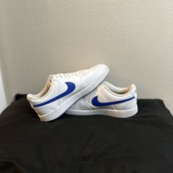 Men’s White And Blue Court Vision Nikes