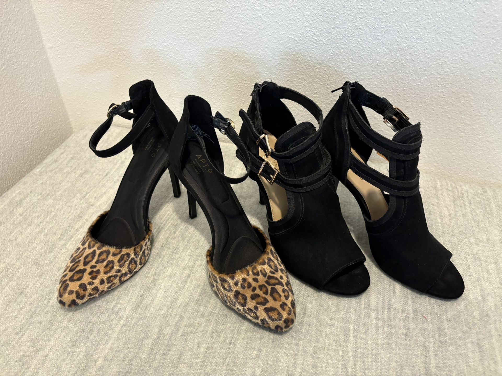 Women’s Size 10 Heels - black leopard - Simi Valley