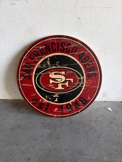 San Francisco 49ers Round Wood Wall Sign