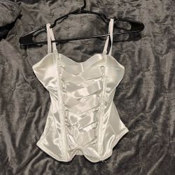 Silk white corset