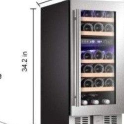Antarctic Star 15" Wine Cooler Beverage Refrigerator Beer Mini Fridge 28 Bottles Dual
