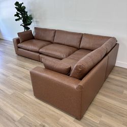 New Leather Cloud Couch Modular Sofa
