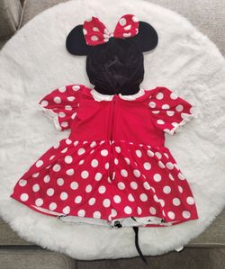 VTG DISNEYLAND RESORT MINNIE MOUSE RED  Dots HALLOWEEN COSTUME DRESS UP 18 24 M