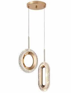 KISAD Chandelier Light Modern LED Pendant Light Acrylic Translucent Shade Hanging Lamp Adjustable Rope Indoor Ceiling Lighting Fixtures for Hotel Livi