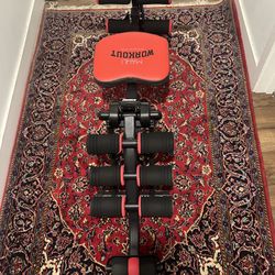 MAHLI Padded Adjustable Crunch Machine Abdominal Exerciser Red/Black