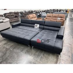 Living room sectional sofa with ottoman 