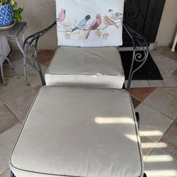 Outdoor Metal Chair with Ottoman