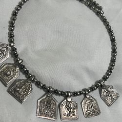 Vintage, Tribal, Sterling, Silver Choker