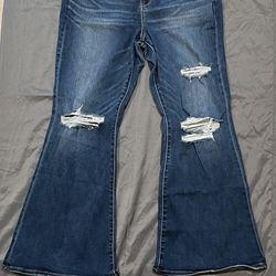 American eagle ripped flare jeans