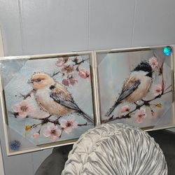 Set Of 2 Crystal Pictures New