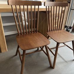 Solid Wood Dining Chairs Set of 2 ,Kitchen Chairs ,Walnut